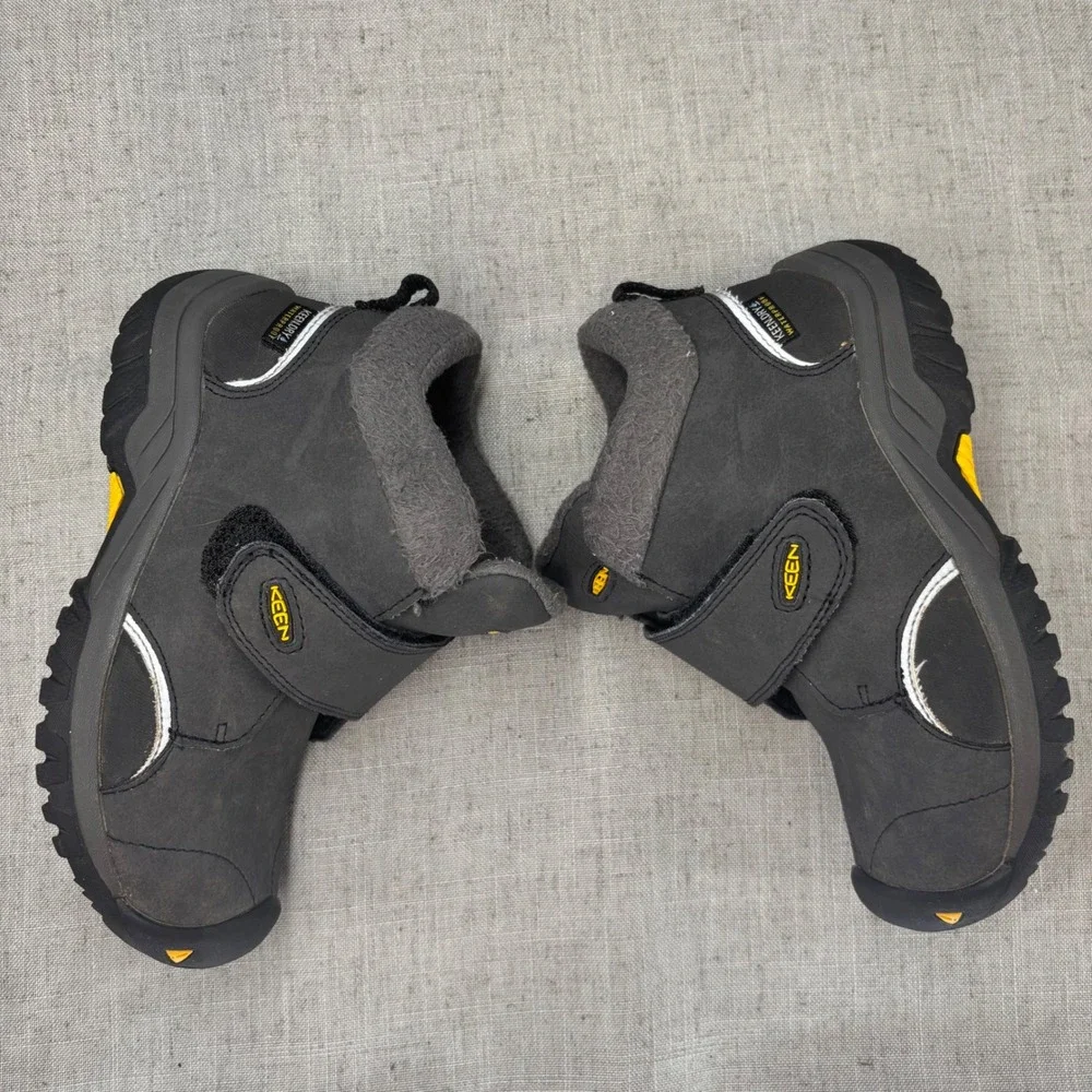 Keen Kootenay III Boots Gray Leather Waterproof Insulated‎ Hiking Kids Size 12